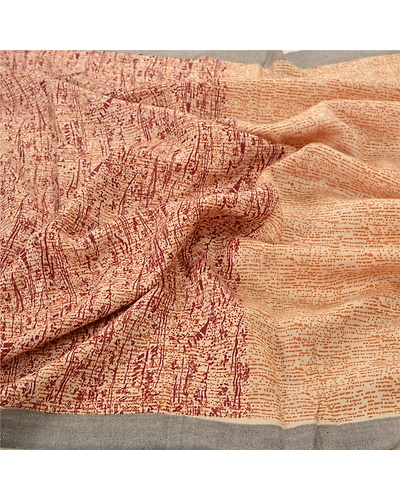 Sanskriti Vintage Dupatta Long Stole Pure Woolen Hijab Printed Wrap Shawl DC-45531-Cream-Printed Work-Woolen-6
