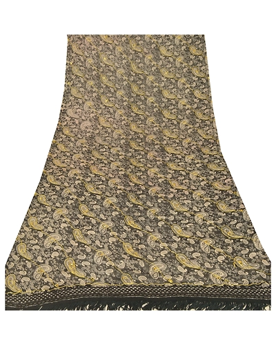 Sanskriti Vintage Dupatta Long Stole Cotton Black Hijab Hand Beaded Wrap Veil DC-45739-Black-Sequins Work-Cotton-7