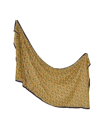 Sanskriti Vintage Dupatta Long Stole Chiffon Cream Wrap Scarves Printed Hijab DC-45838-Cream-Printed Work-Chiffon-1