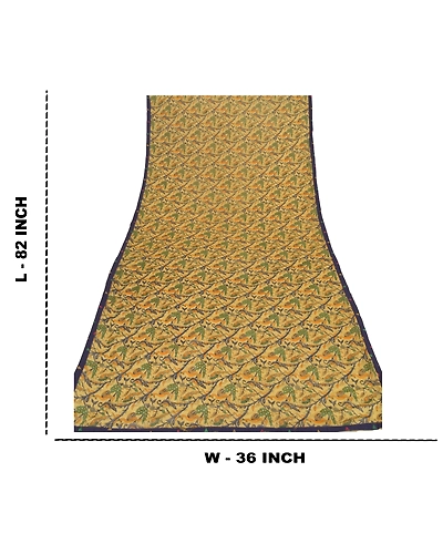Sanskriti Vintage Dupatta Long Stole Chiffon Cream Wrap Scarves Printed Hijab DC-45838-Cream-Printed Work-Chiffon-2
