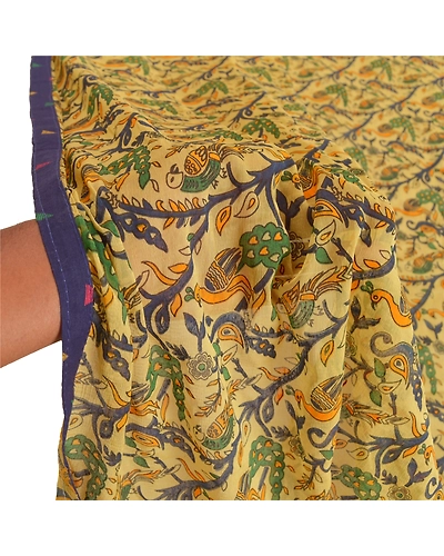Sanskriti Vintage Dupatta Long Stole Chiffon Cream Wrap Scarves Printed Hijab DC-45838-Cream-Printed Work-Chiffon-6