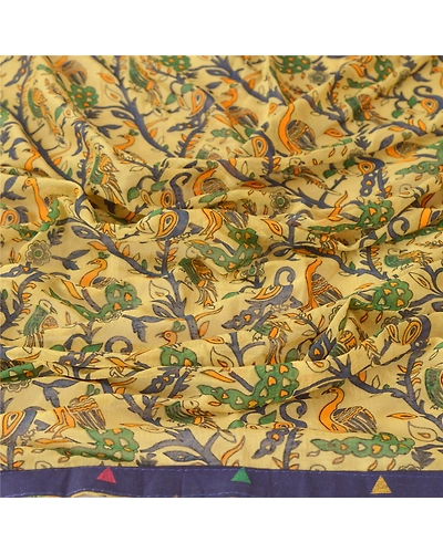 Sanskriti Vintage Dupatta Long Stole Chiffon Cream Wrap Scarves Printed Hijab DC-45838-Cream-Printed Work-Chiffon-7