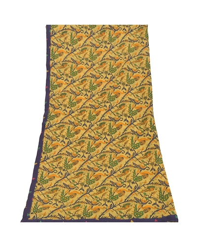 Sanskriti Vintage Dupatta Long Stole Chiffon Cream Wrap Scarves Printed Hijab DC-45838-Cream-Printed Work-Chiffon-9