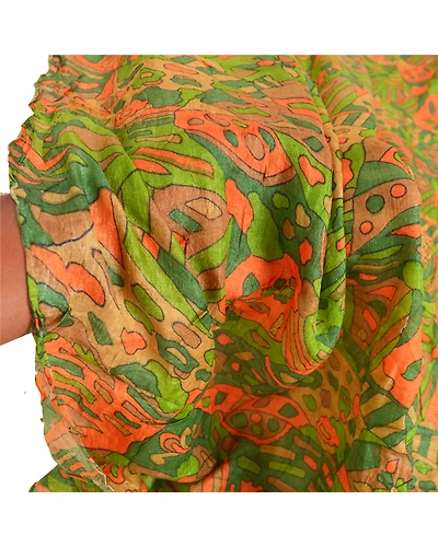 Sanskriti Vintage Dupatta Long Stole Pure Silk Green Hand Beaded Printed Shawl DC-45853-Green-Printed Work-Pure Silk-5