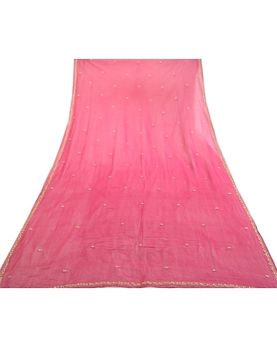 Sanskriti Vintage Purple Long Dupatta Stole Georgette Hand Beaded Wrap Scarves DC-46003-Purple-Beaded Work-Georgette-8