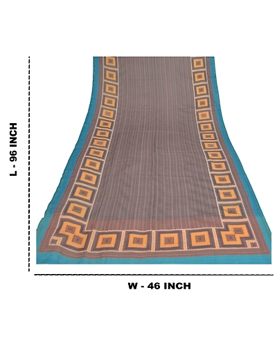 Sanskriti Vintage Dupatta Long Stole Art Silk Black Printed &amp; Woven Work Shawl DC-46168-Black &amp; Blue-Printed Work-Art (Artificial) Silk-1