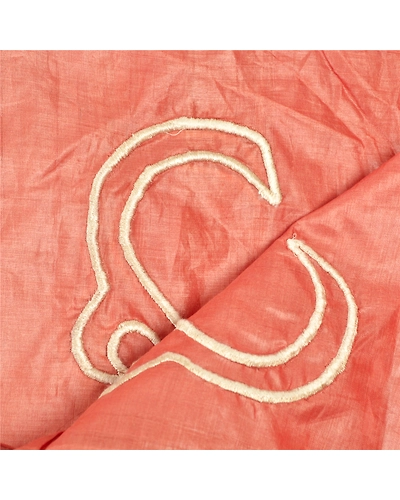 Sanskriti Vintage Dupatta Long Stole Pure Silk Dark Peach Scarves Embroidered DC-46190-Dark Peach-Thread Work-Pure Silk-4