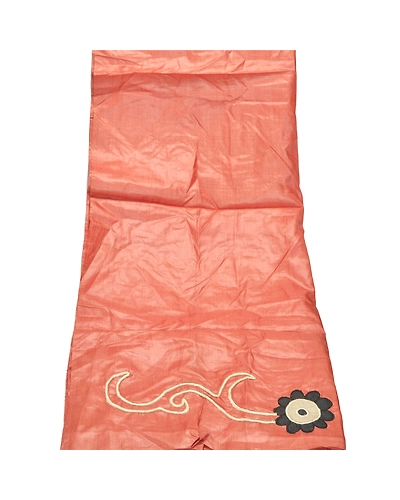 Sanskriti Vintage Dupatta Long Stole Pure Silk Dark Peach Scarves Embroidered DC-46190-Dark Peach-Thread Work-Pure Silk-8