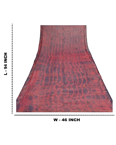 Sanskriti Vintage Dupatta Long Stole Georgette Purple Hand Beaded Tie- Dye Veil DC-46306-Shade Of Purple-Zari Work-Georgette-1