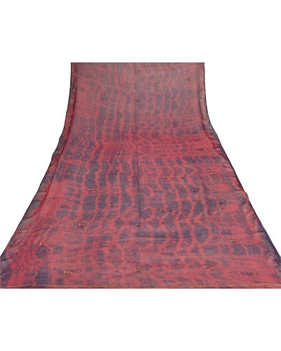 Sanskriti Vintage Dupatta Long Stole Georgette Purple Hand Beaded Tie- Dye Veil DC-46306-Shade Of Purple-Zari Work-Georgette-7