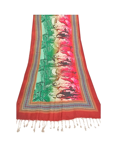 Sanskriti Vintage Dupatta Long Stole Blend Cotton Hijab Digital Printed Shawl DC-46320-Multi Color-Printed Work-Blend Cotton-8