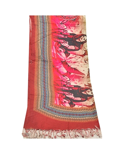 Sanskriti Vintage Dupatta Long Stole Blend Cotton Hijab Digital Printed Shawl DC-46320-Multi Color-Printed Work-Blend Cotton-9