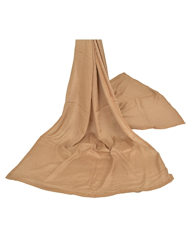 Sanskriti Vintage Dupatta Long Stole Brown Pure Silk Hijab Woven Wrap Scarves DC-46388-Brown-Woven Work-Pure Silk-2