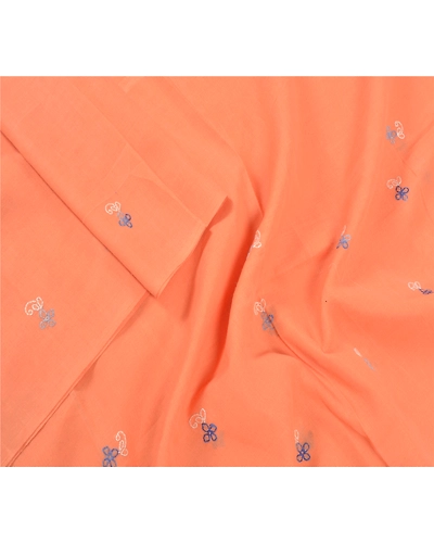 Sanskriti Vintage Dupatta Long Stole Pure Cotton Peach Handmade Chikankari Hijab DC-46526-Shade Of Peach-Thread Work-Pure Cotton-3