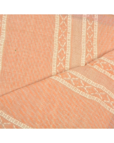Sanskriti Vintage Dupatta Long Stole Cream Cotton Shawl Printed Work Scarves DC-46671-Cream &amp; Orange-Printed Work-Cotton-4