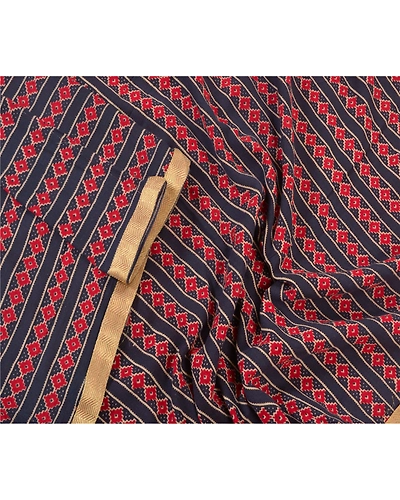 Sanskriti Vintage Dupatta Long Stole Pure Cotton Blue Shawl Printed Wrap Hijab DC-46935-Blue-Printed Work-Pure Cotton-3