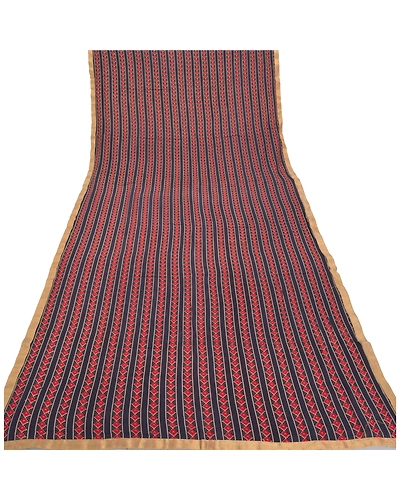 Sanskriti Vintage Dupatta Long Stole Pure Cotton Blue Shawl Printed Wrap Hijab DC-46935-Blue-Printed Work-Pure Cotton-7