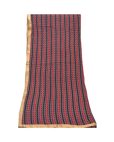 Sanskriti Vintage Dupatta Long Stole Pure Cotton Blue Shawl Printed Wrap Hijab DC-46935-Blue-Printed Work-Pure Cotton-8