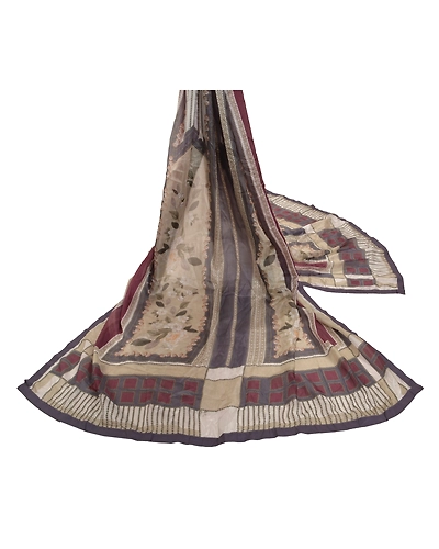 Sanskriti Vintage Dupatta Long Stole 100% Pure Silk Veil Printed Soft Scarves DC-47065-Multi Color-Printed Work-Pure Silk-2