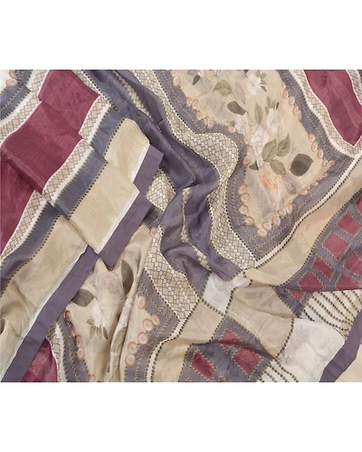 Sanskriti Vintage Dupatta Long Stole 100% Pure Silk Veil Printed Soft Scarves DC-47065-Multi Color-Printed Work-Pure Silk-3