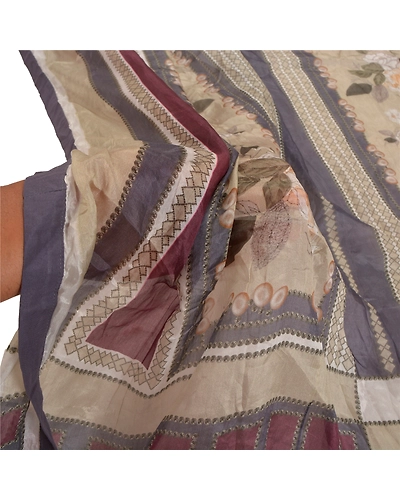 Sanskriti Vintage Dupatta Long Stole 100% Pure Silk Veil Printed Soft Scarves DC-47065-Multi Color-Printed Work-Pure Silk-5