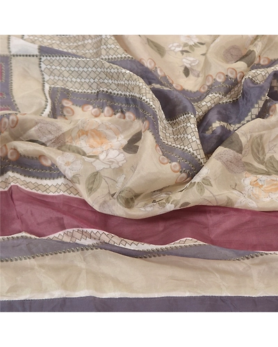 Sanskriti Vintage Dupatta Long Stole 100% Pure Silk Veil Printed Soft Scarves DC-47065-Multi Color-Printed Work-Pure Silk-6