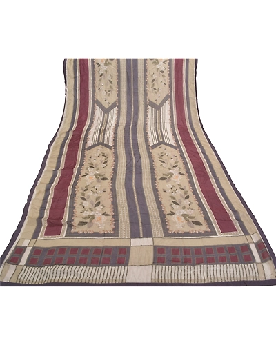 Sanskriti Vintage Dupatta Long Stole 100% Pure Silk Veil Printed Soft Scarves DC-47065-Multi Color-Printed Work-Pure Silk-7
