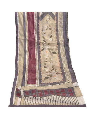 Sanskriti Vintage Dupatta Long Stole 100% Pure Silk Veil Printed Soft Scarves DC-47065-Multi Color-Printed Work-Pure Silk-8