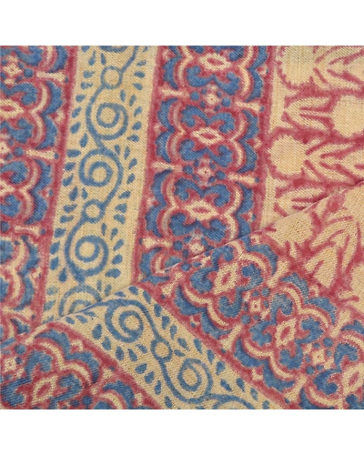 Sanskriti Vintage Dupatta Long Stole Cotton Dark Red Shawl Printed Hijab DC-47148-Dark Red-Printed Work-Cotton-4