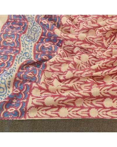 Sanskriti Vintage Dupatta Long Stole Cotton Dark Red Shawl Printed Hijab DC-47148-Dark Red-Printed Work-Cotton-6