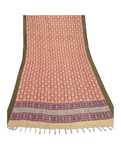 Sanskriti Vintage Dupatta Long Stole Cotton Dark Red Shawl Printed Hijab DC-47148-Dark Red-Printed Work-Cotton-7