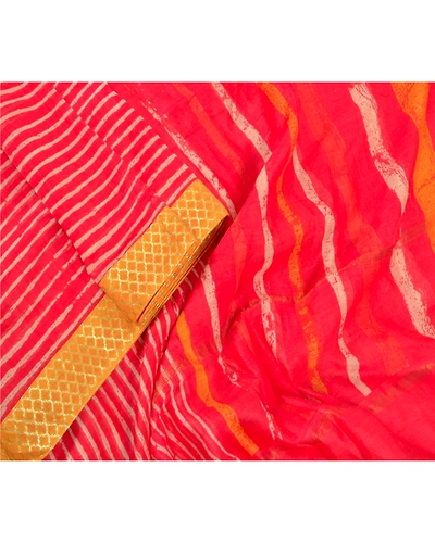 Sanskriti Vintage Dupatta Long Stole Chanderi Red Wrap Hijab Printed Scarves DC-47371-Red-Printed Work-Chanderi-3