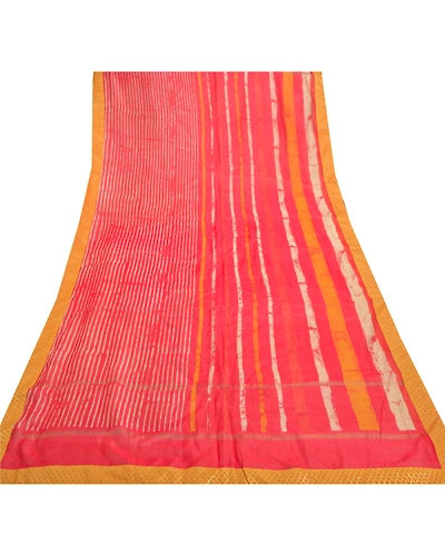Sanskriti Vintage Dupatta Long Stole Chanderi Red Wrap Hijab Printed Scarves DC-47371-Red-Printed Work-Chanderi-7