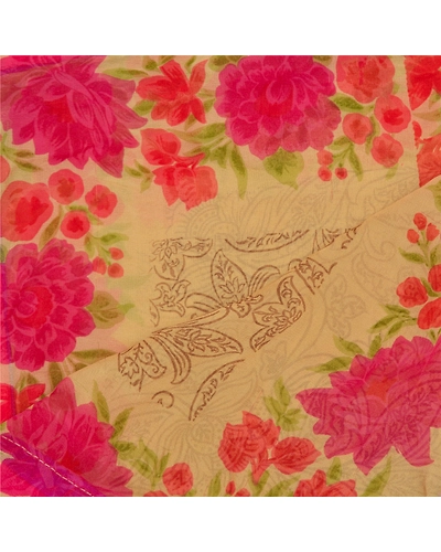 Sanskriti Vintage Dupatta Long Stole Georgette Beige Printed Work Wrap Scarves DC-47692-Shade Of Beige-Printed Work-Georgette-4