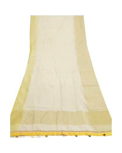 Sanskriti Vintage Dupatta Long Stole Art Silk Off-White Hijab Wrap Woven Scarves DC-47784-Off-White-Woven Work-Art (Artificial) Silk-7