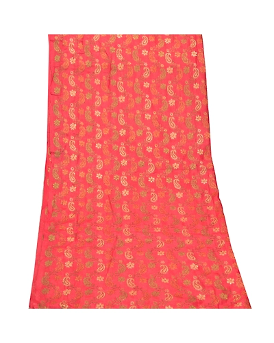 Sanskriti Vintage Dupatta Long Stole Art Silk Red Veil Hand-Woven Wrap Scarves DC-47829-Red-Hand-Woven Work-Pure Silk-8