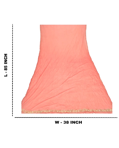Sanskriti Vintage Dupatta Long Stole Net Mesh Red Veil Hand Beaded Scarves dc-47955-Red-Zardozi Work-Net Mesh-1