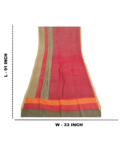 Sanskriti Vintage Dupatta Long Stole Cotton Red Hijab Printed Soft Scarves DC-48099-Dark Red-Printed Work-Cotton-1