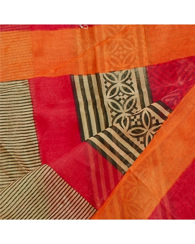 Sanskriti Vintage Dupatta Long Stole Cotton Red Hijab Printed Soft Scarves DC-48099-Dark Red-Printed Work-Cotton-4