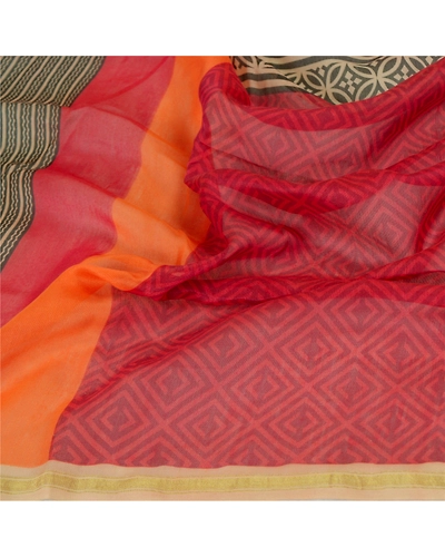 Sanskriti Vintage Dupatta Long Stole Cotton Red Hijab Printed Soft Scarves DC-48099-Dark Red-Printed Work-Cotton-6