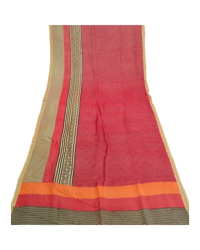 Sanskriti Vintage Dupatta Long Stole Cotton Red Hijab Printed Soft Scarves DC-48099-Dark Red-Printed Work-Cotton-7
