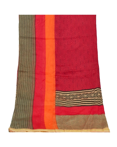 Sanskriti Vintage Dupatta Long Stole Cotton Red Hijab Printed Soft Scarves DC-48099-Dark Red-Printed Work-Cotton-8