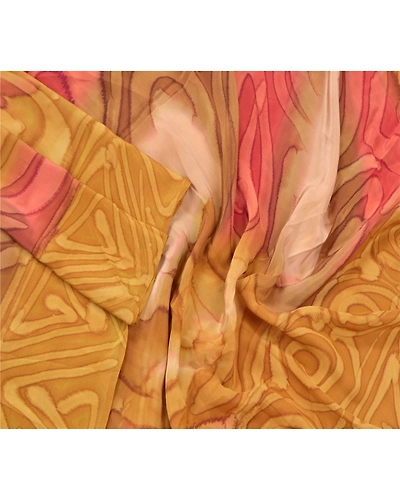 Sanskriti Vintage Dupatta Long Stole Crepe Silk Mustard Soft Printed Scarves DC-48207-Shade Of Mustard-Printed Work-Crepe Silk-3