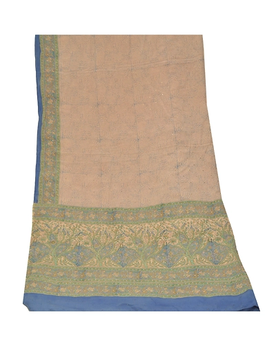 Sanskriti Vintage Dupatta Long Stole Crepe Pink Hijab Printed Wrap Scarves DC-48342-Shade Of Pink &amp; Blue-Printed Work-Cotton-9