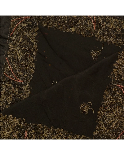 Sanskriti Vintage Dupatta Long Stole Georgette Black Scarves Embroidered Hijab DC-48371-Black-Thread Work-Georgette-4