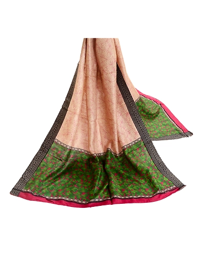 Sanskriti Vintage Dupatta Long Stole Woolen Ivory Wrap Hijab Woven Woolen Shawl DC-48690-Ivory-Printed-Woolen-2