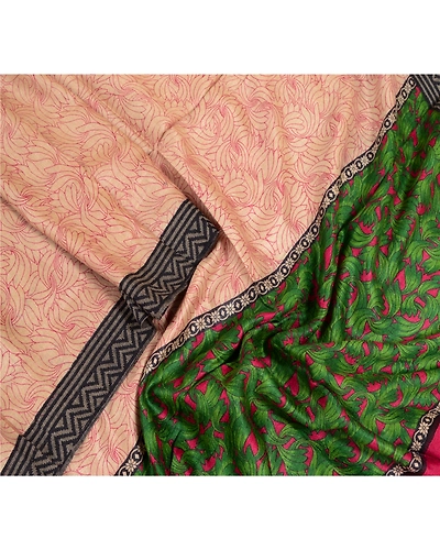 Sanskriti Vintage Dupatta Long Stole Woolen Ivory Wrap Hijab Woven Woolen Shawl DC-48690-Ivory-Printed-Woolen-3