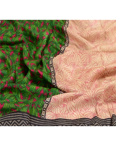 Sanskriti Vintage Dupatta Long Stole Woolen Ivory Wrap Hijab Woven Woolen Shawl DC-48690-Ivory-Printed-Woolen-6