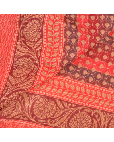 Sanskriti Vintage Dupatta Long Stole Pure Silk Hijab Printed &amp; Woven Scarves dc-50963-Multi-Printed Work-Pure Silk-4