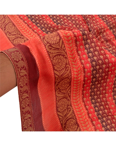 Sanskriti Vintage Dupatta Long Stole Pure Silk Hijab Printed &amp; Woven Scarves dc-50963-Multi-Printed Work-Pure Silk-5